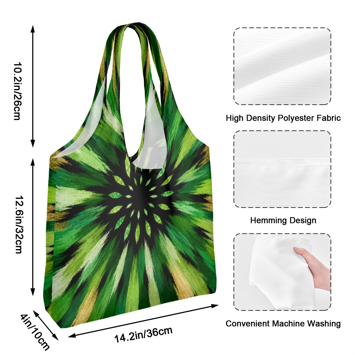 Emerald Sunburst Canvas Tote Bag | Beach Shopper | Grab the Look