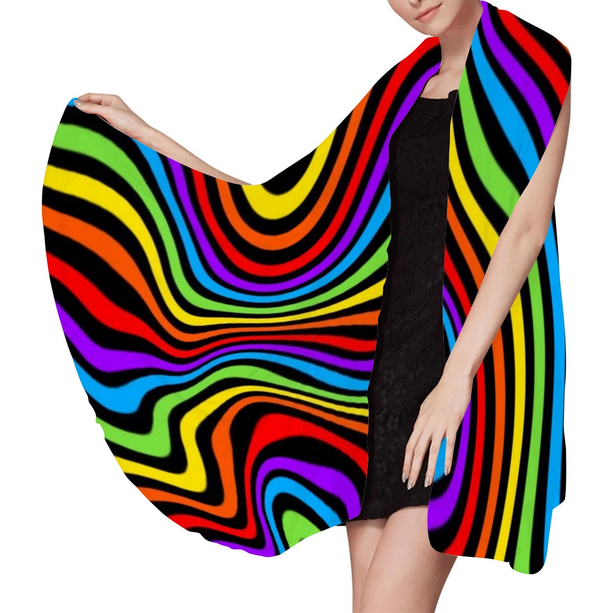 Rainbow Wave Beach Sarong | Colourful Resortwear Cover-Up – Wear It First