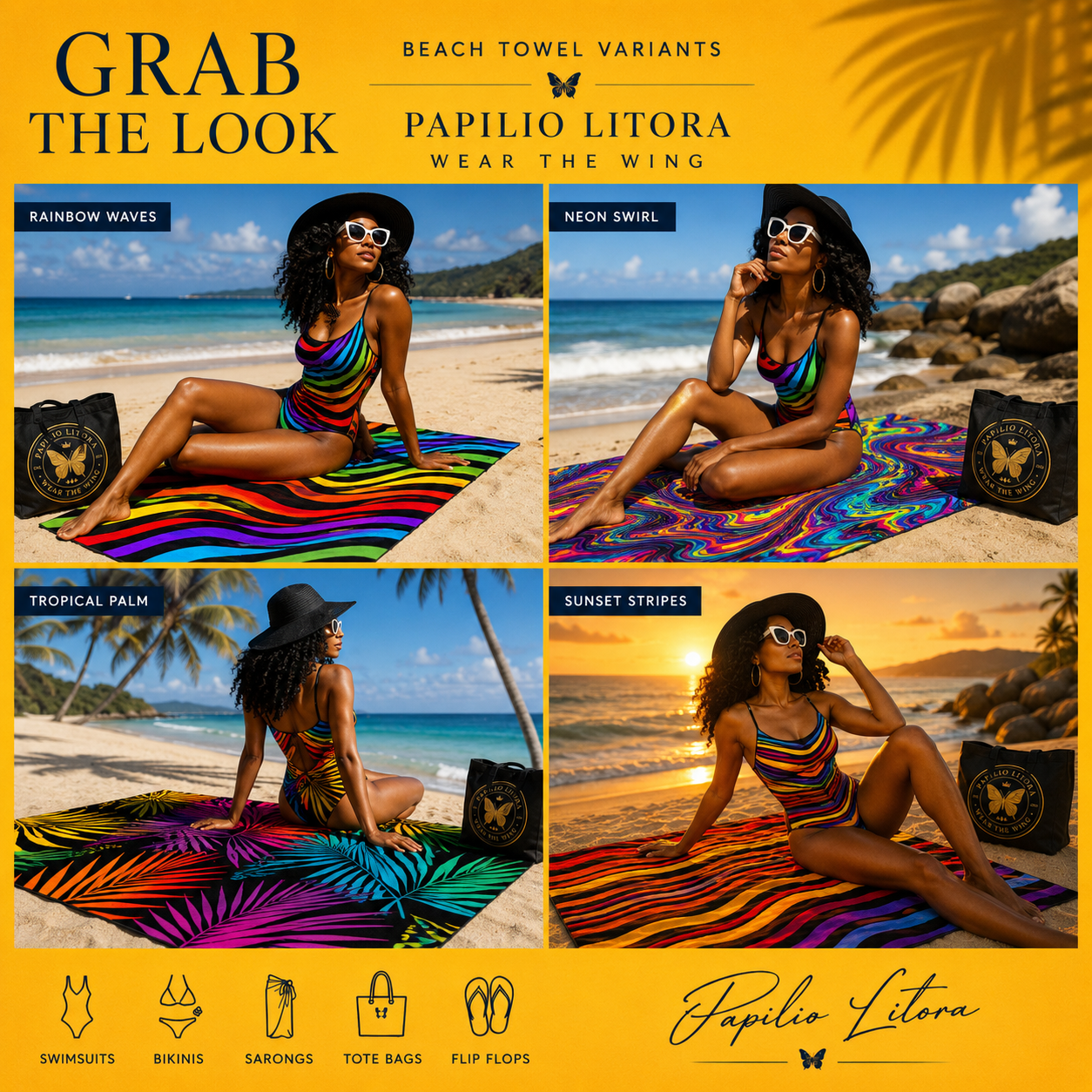 Colourful Wave 2-in-1 Beach Towel Bag | Oversized Quick-Dry Travel