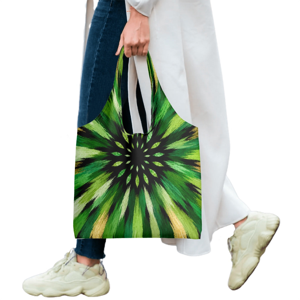 Emerald Sunburst Canvas Tote Bag | Beach Shopper | Grab the Look
