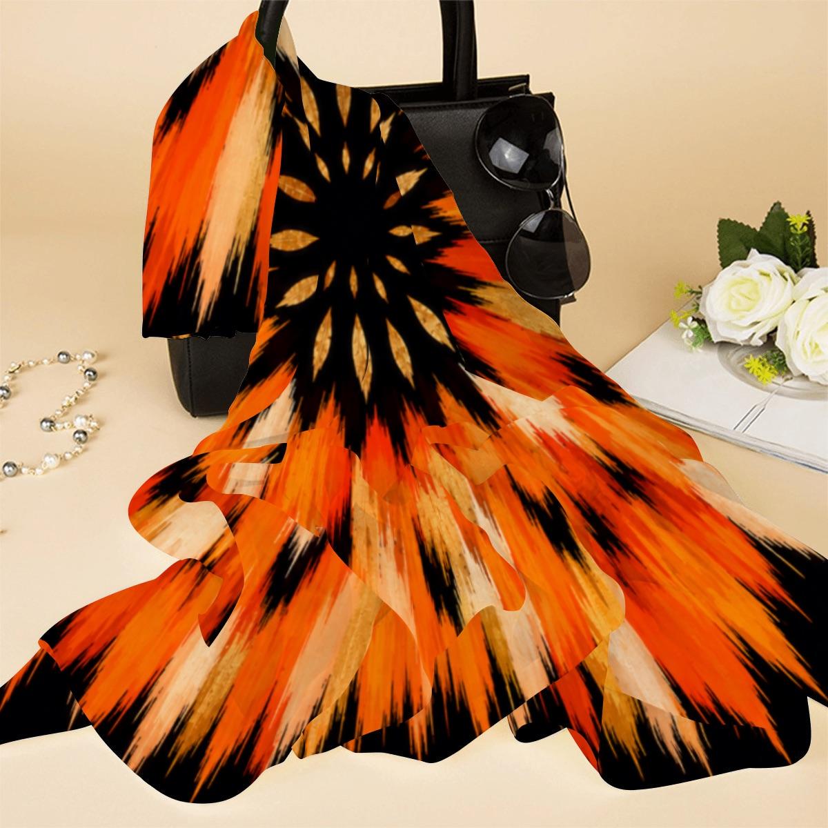 Beach Sarong for Women, Orange Resort Cover Up, Luxury Swim Wrap, Vacation Beachwear, Matching Bikini & Tote, Papilio Litora