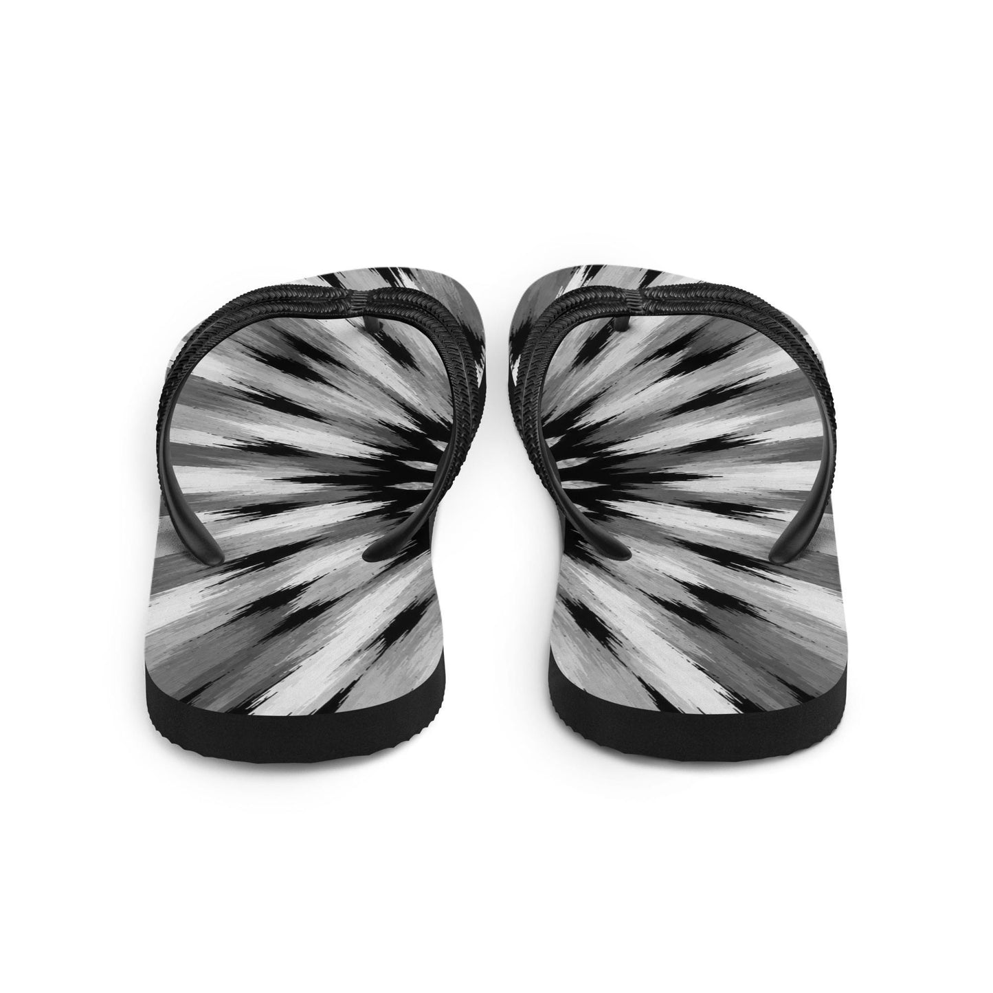 Luxury Women’s Flip Flops | Black & White Sunburst Resort Sandals | Wear It First™ | Grab the Look | Papilio Litora