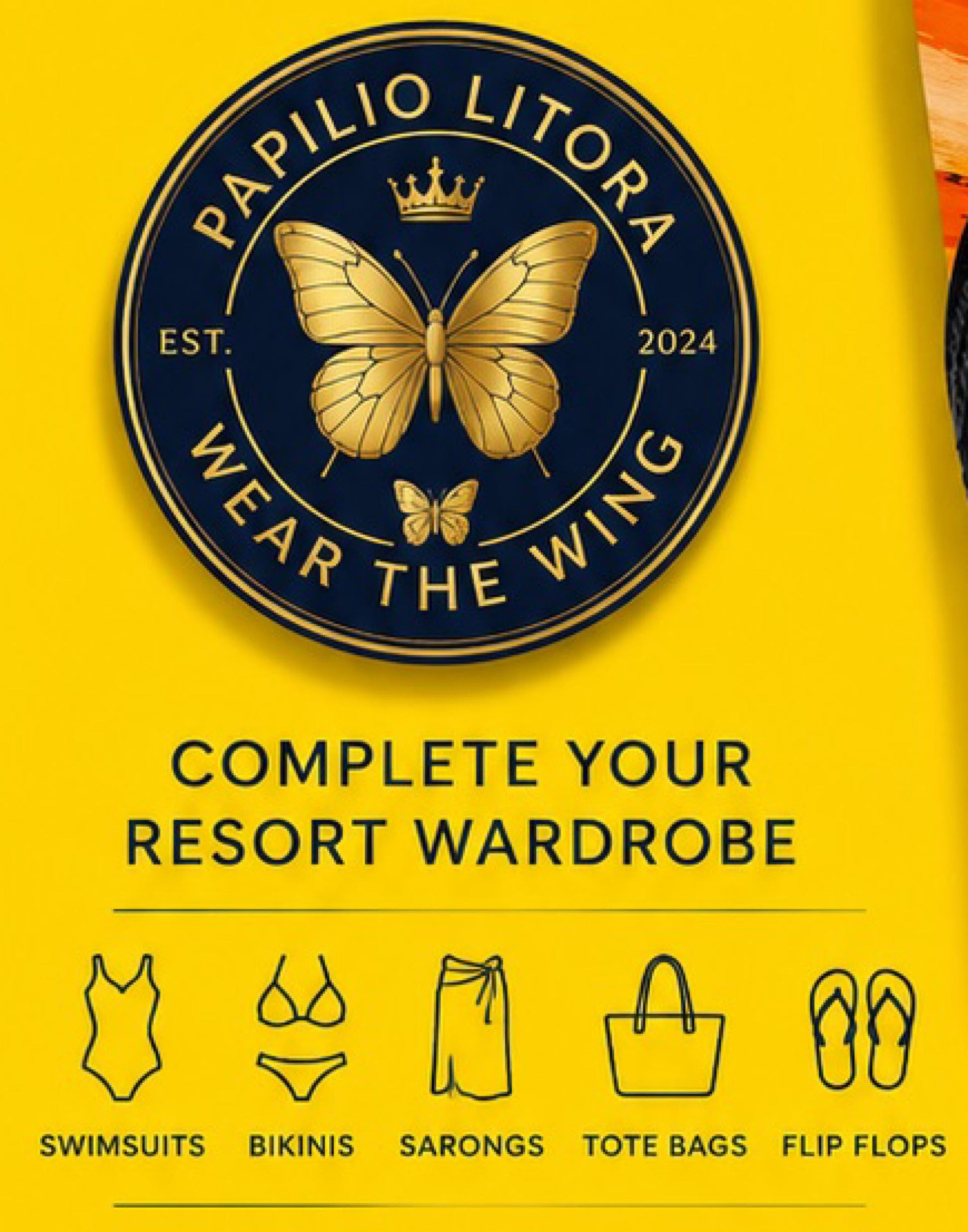 Luxury Women’s Flip Flops | Sundown Resort Sandals | Wear It First™ Grab the Look | Matching Bikini, Sarong & Tote | Papilio 