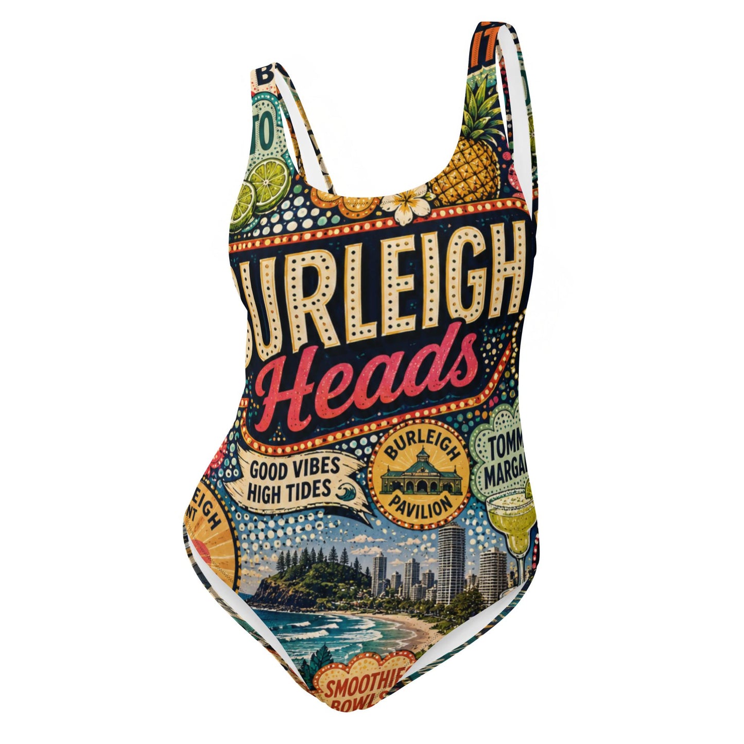 Luxury One Piece Swimsuit for Women, Burleigh Heads Australian Beach Print, Resort Wear Beachwear, Papilio Litora. Wear It Fi