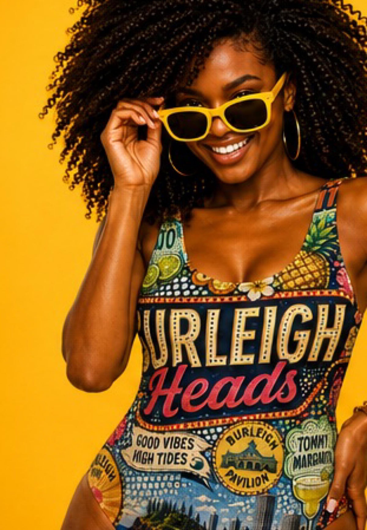 Luxury One Piece Swimsuit for Women, Burleigh Heads Australian Beach Print, Resort Wear Beachwear, Papilio Litora. Wear It Fi