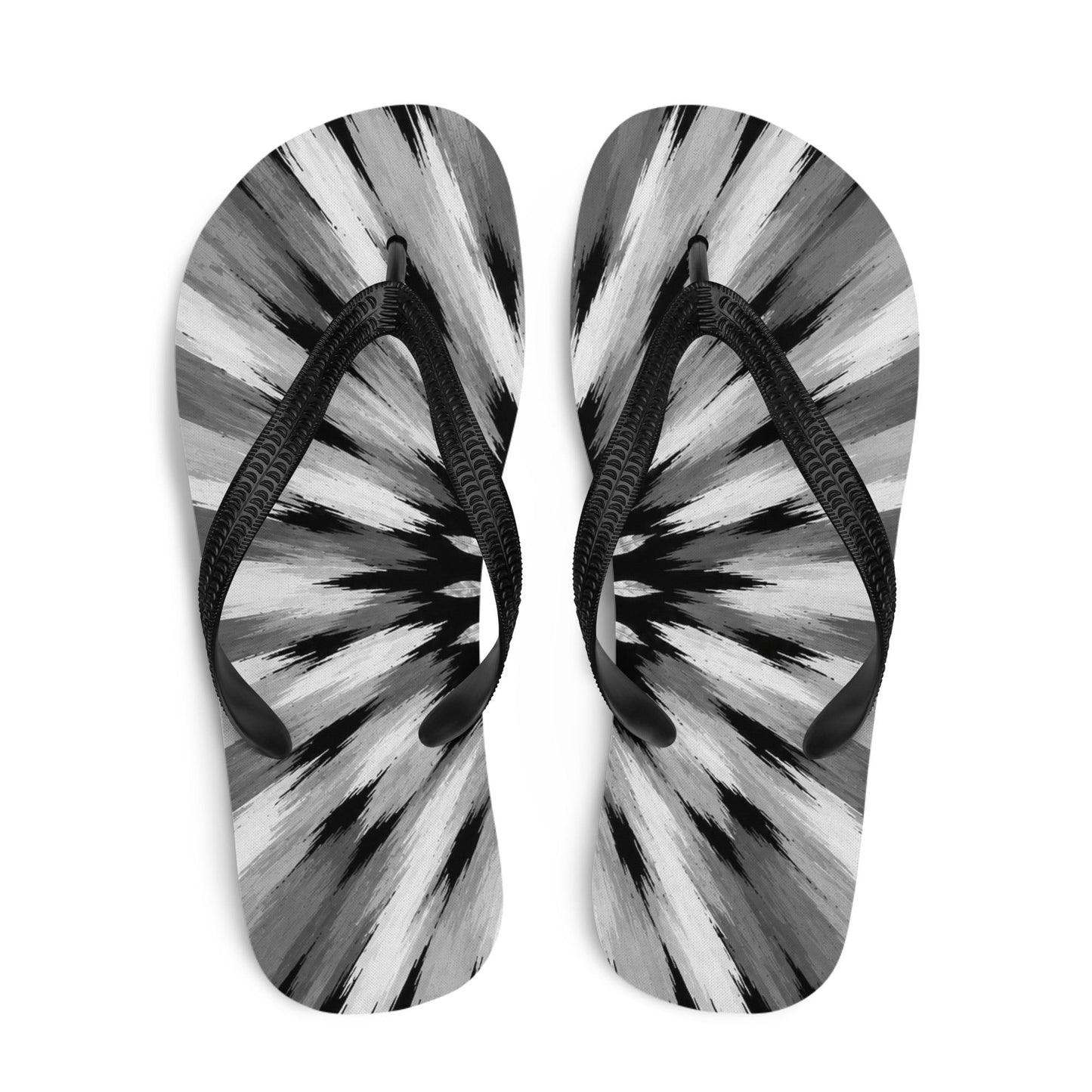 Luxury Women’s Flip Flops | Black & White Sunburst Resort Sandals | Wear It First™ | Grab the Look | Papilio Litora